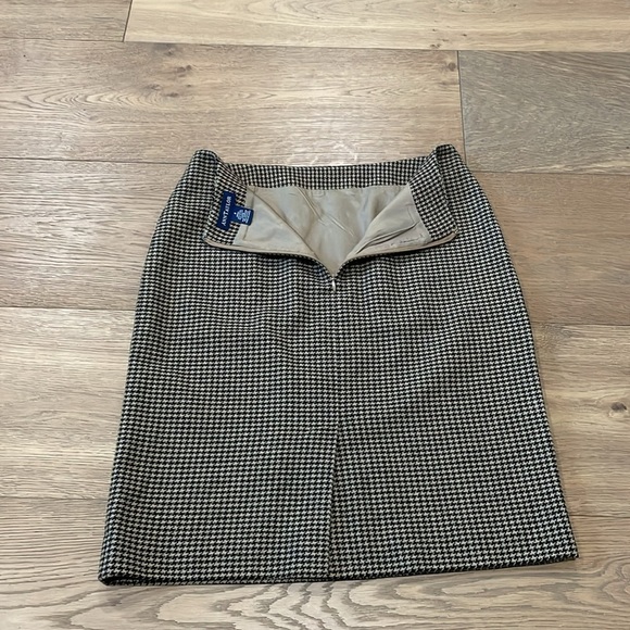 Ann Taylor Brown/Black Houndstooth Pattern Wool Blend Pencil Skirt Size 4 - Picture 7 of 9
